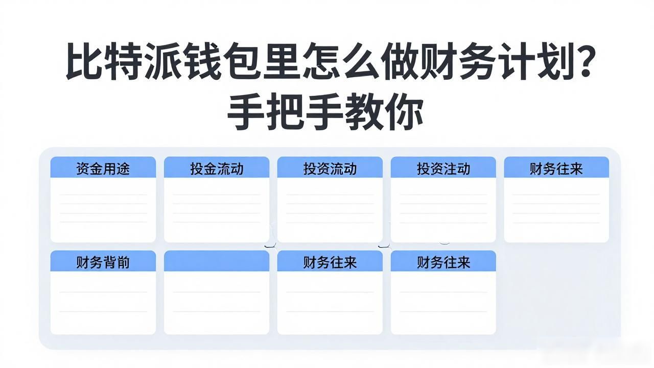 比特派钱包里怎么做财务计划？手把手教你
