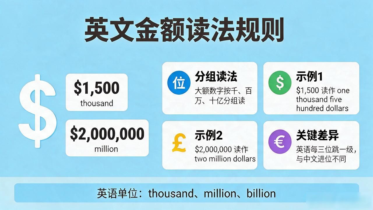 英文里钱怎么读？一文搞懂美元、英镑、欧元的金额表达