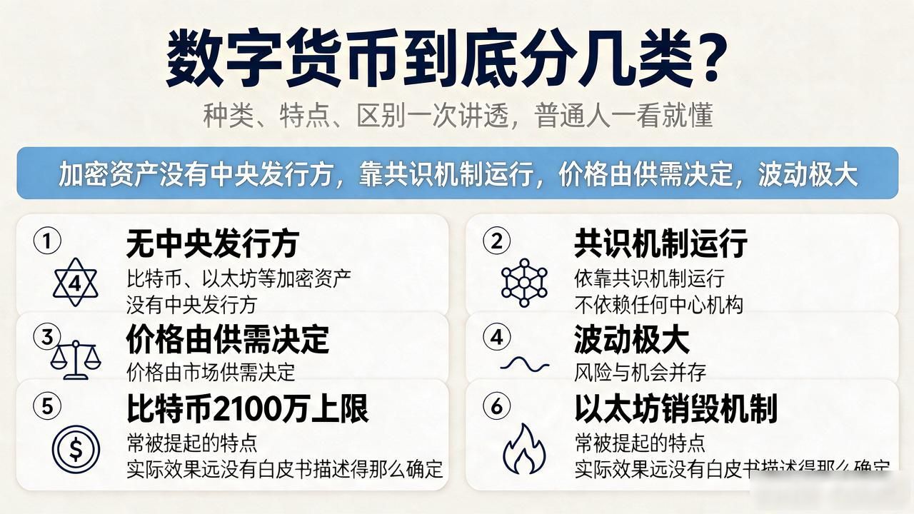 数字货币到底分几类？种类、特点、区别一次讲透，普通人一看就懂