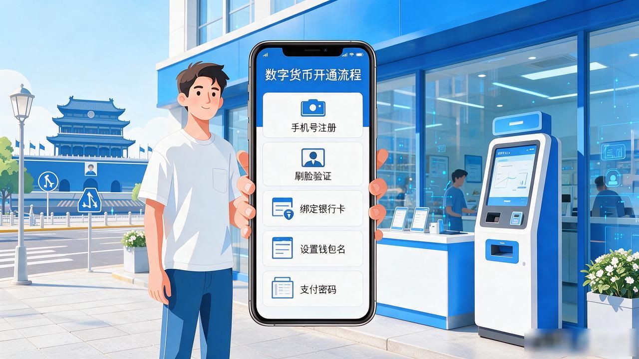 在西安开通数字货币，手机上点几下就搞定了，根本不用跑银行