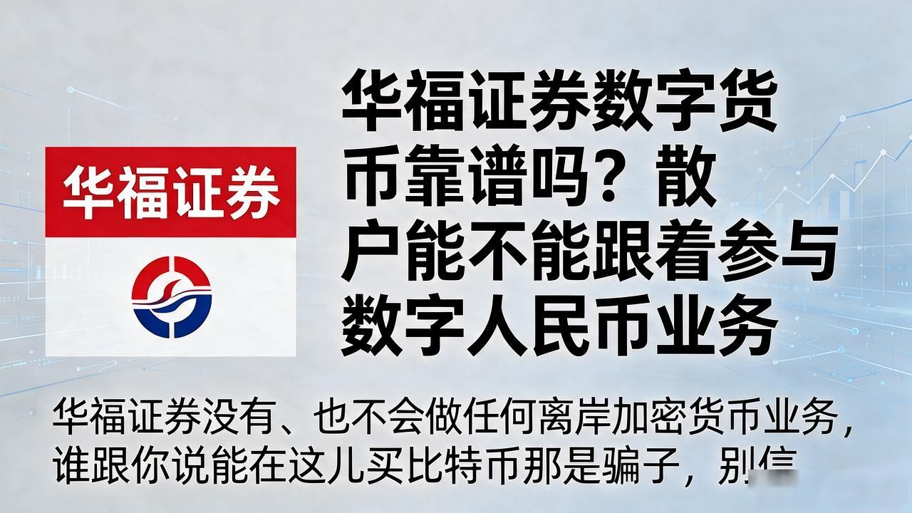 华福证券数字货币靠谱吗?散户能不能跟着参与数字人民币业务