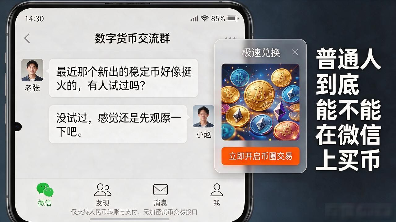 搜数字货币老被推到微信,普通人到底能不能在微信上买币