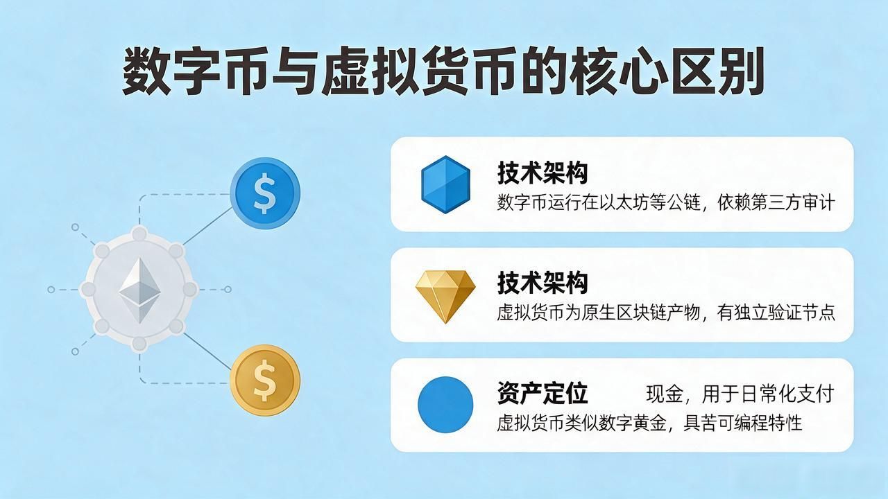 数字币和虚拟货币啥区别？普通人怎么分辨