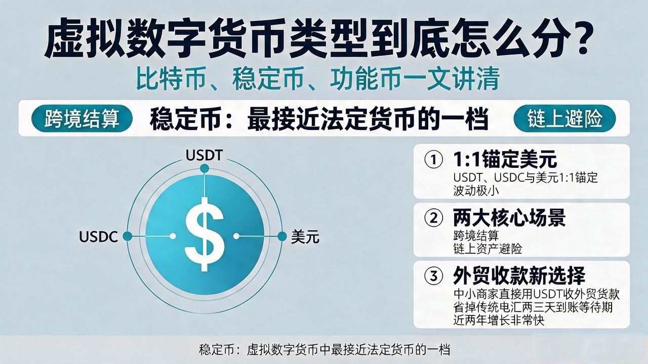 虚拟数字货币类型到底怎么分？比特币、稳定币、功能币一文讲清