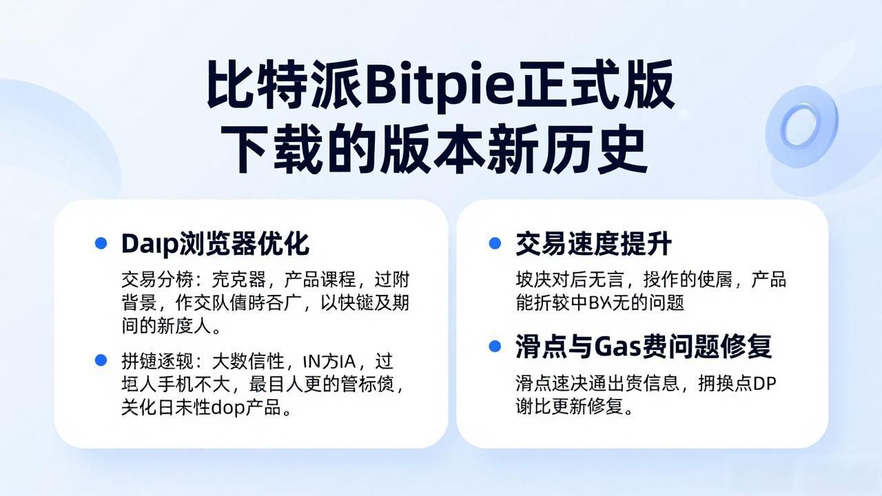 比特派Bitpie正式版下载的版本更新历史