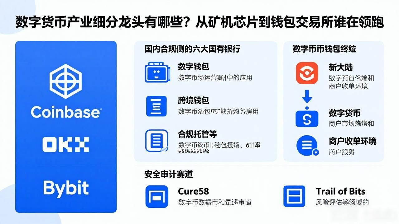 数字货币产业细分龙头有哪些？从矿机芯片到钱包交易所谁在领跑