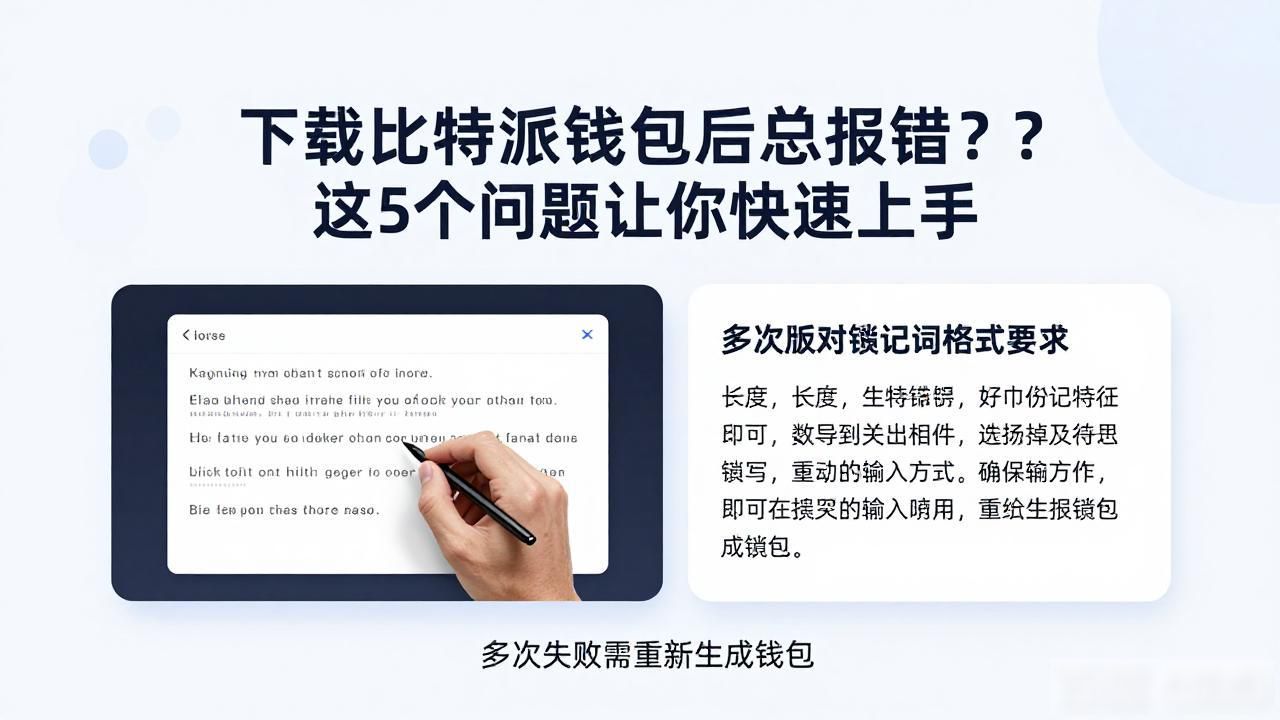 下载比特派钱包后总报错？这5个问题让你快速上手