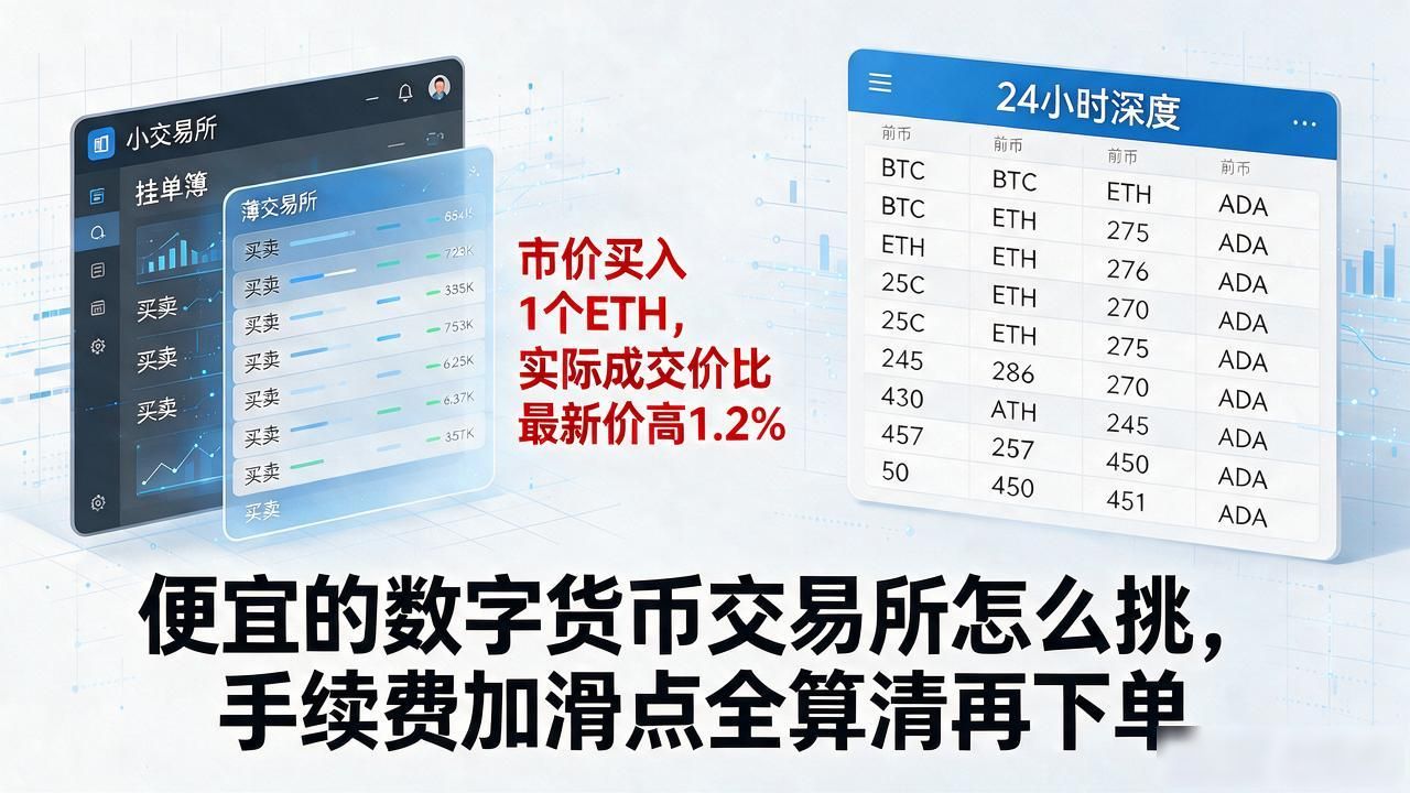 便宜的数字货币交易所怎么挑,手续费加滑点全算清再下单