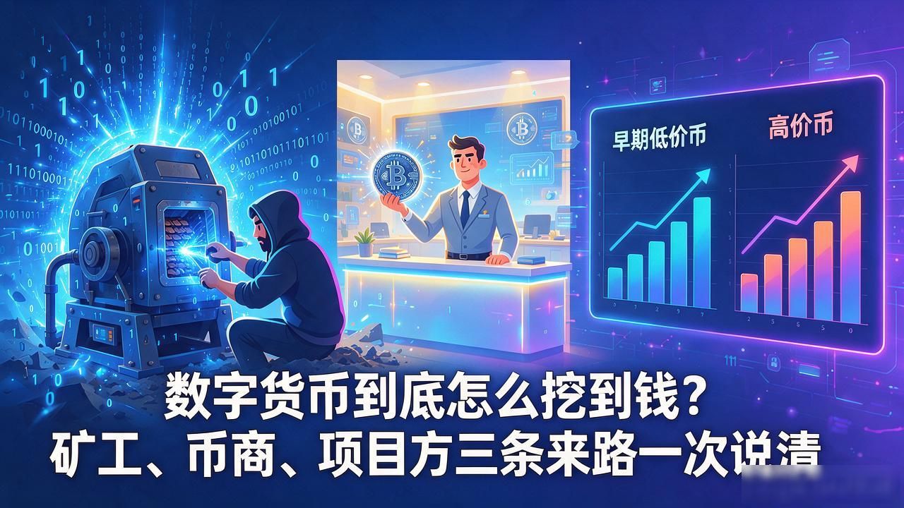 数字货币到底怎么挖到钱?矿工、币商、项目方三条来路一次说清