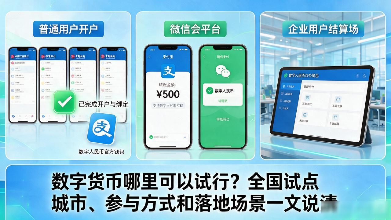 数字货币哪里可以试行？全国试点城市、参与方式和落地场景一文说清