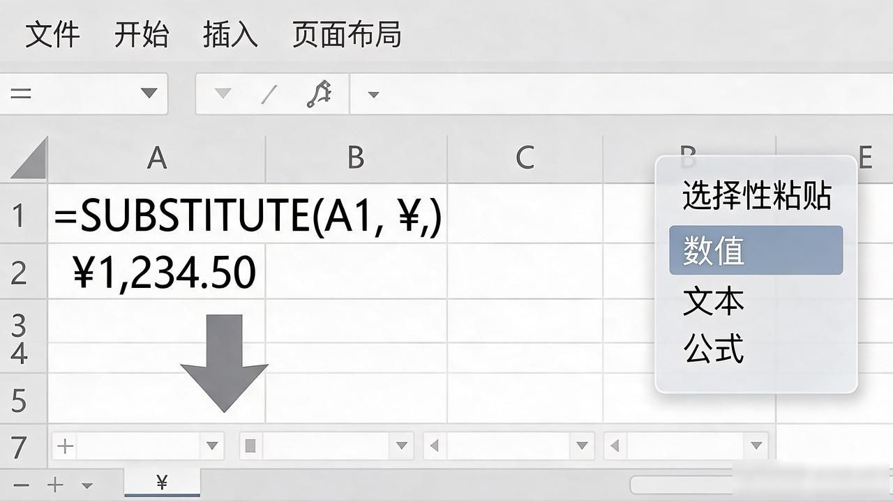 Excel里数字前面有¥符号？3种方法批量去掉，附踩坑提醒