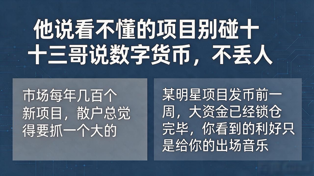 刷了十几期十三哥说数字货币，给你总结几句最实在的大实话