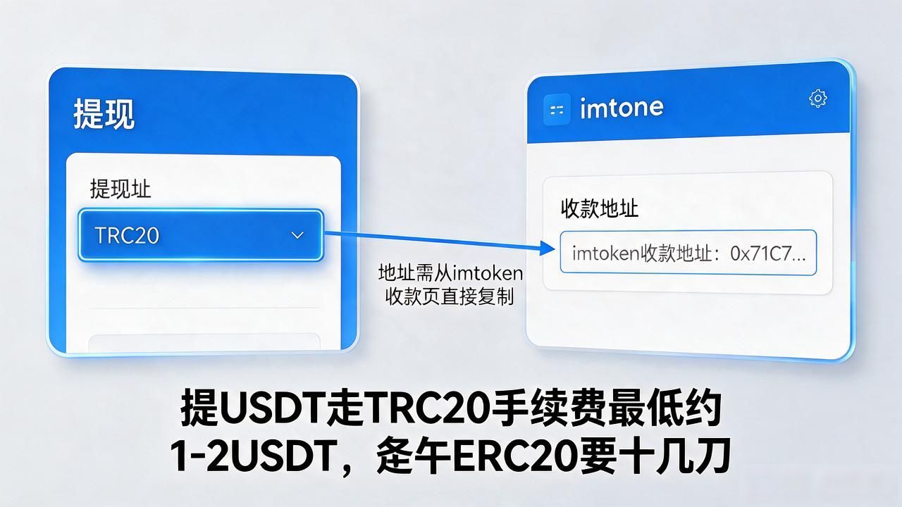 数字货币提现到imtoken钱包，地址和网络别搞混