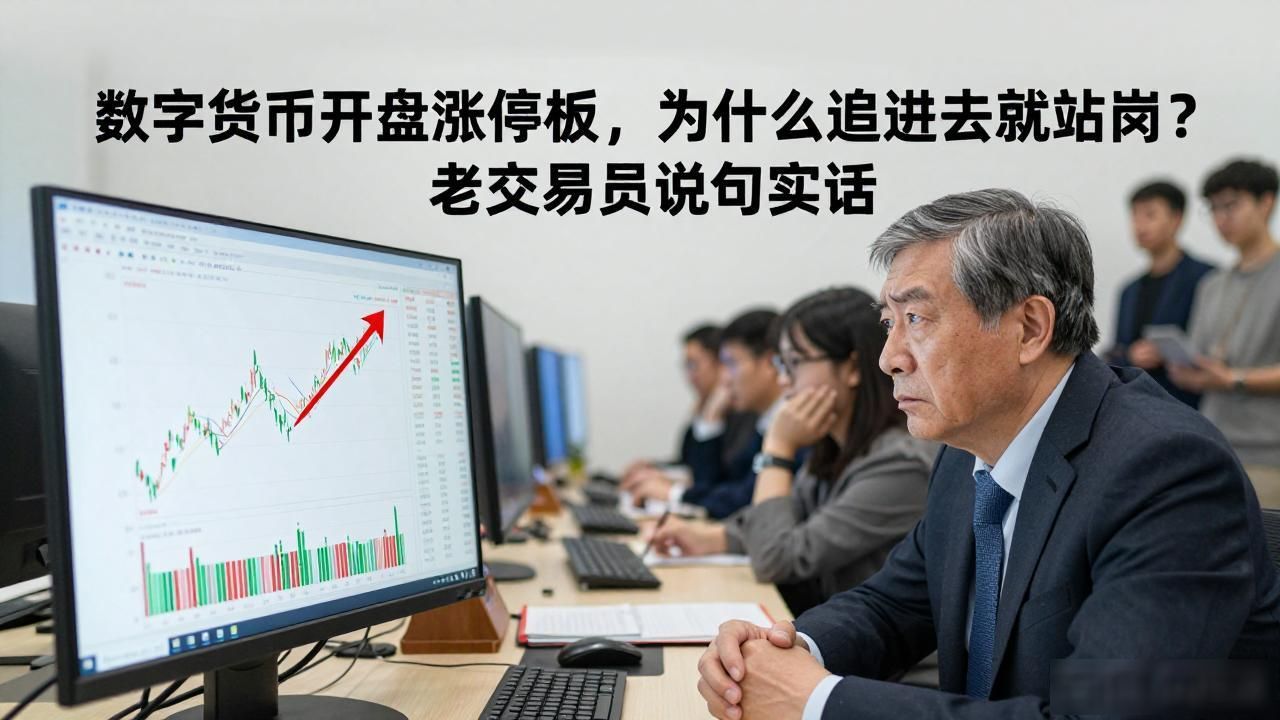 数字货币开盘涨停板，为什么追进去就站岗？老交易员说句实话