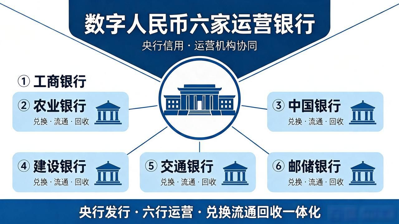 关于数字货币哪六家，数字人民币六家运营银行一次给你讲明白