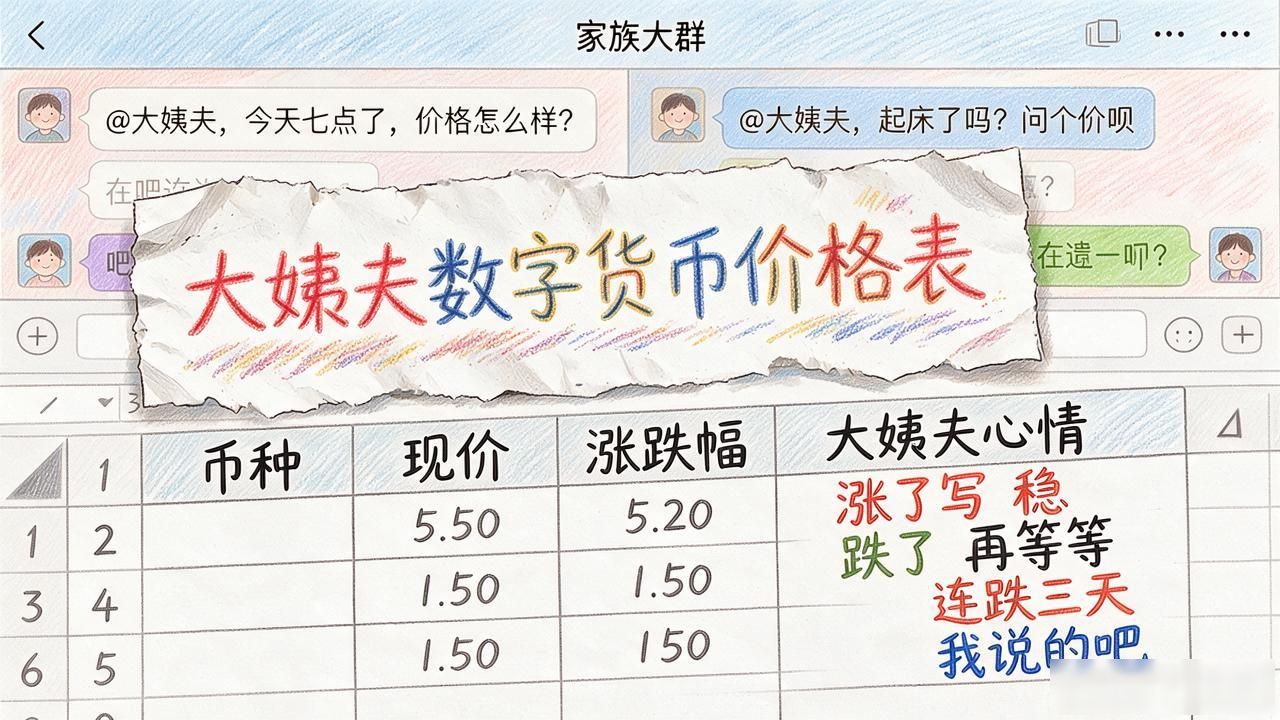 大姨夫数字货币价格表曝光，一张手抄表让全家群天天炸锅