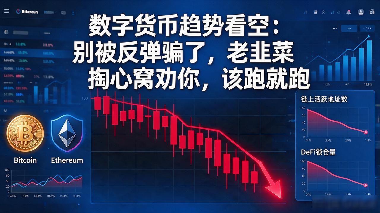 数字货币趋势看空：别被反弹骗了，老韭菜掏心窝劝你，该跑就跑